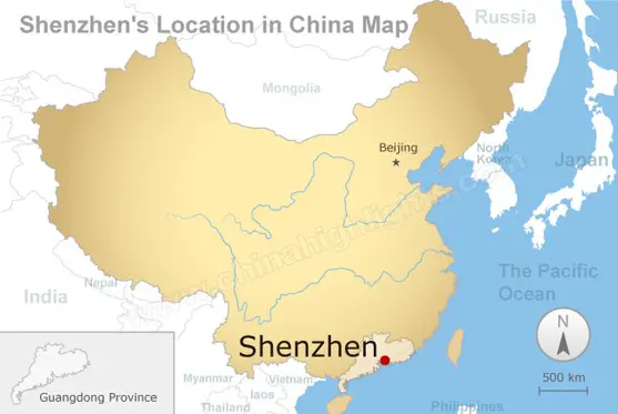 map of Shenzhen, China