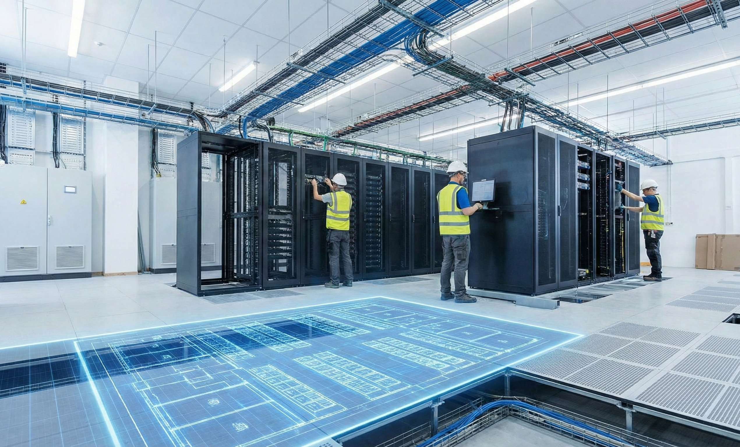 Data center construction concept